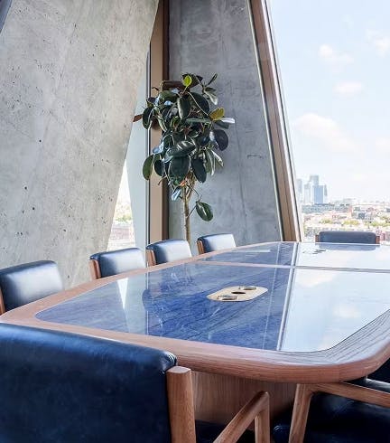 Empty meeting room with a view